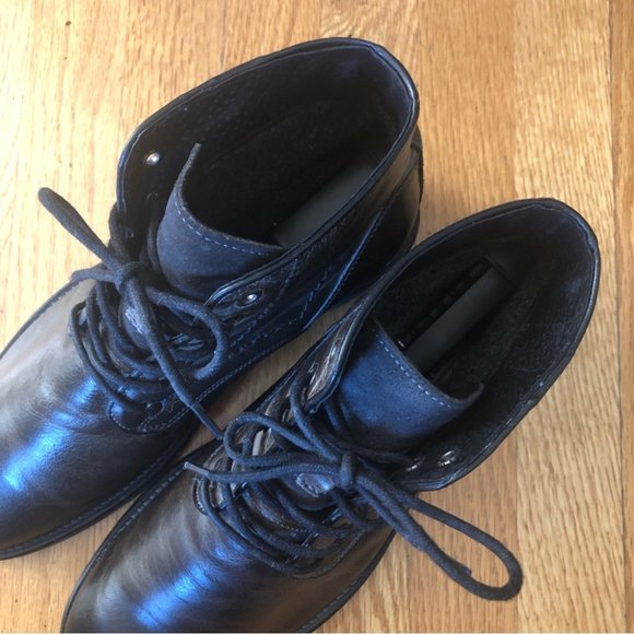 Steve Madden ULTIMATE Leather Boots Lace Up Rugged Gray - Picture 6 of 13